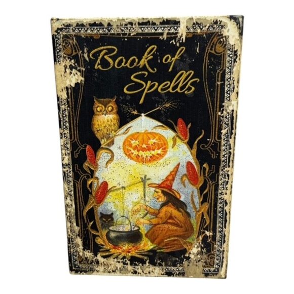 Halloween Witches' Faux “Book Of Spells” Stash Storage Box 8.5"x5.5"x1.25" New - Picture 8 of 8